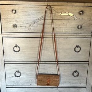 Brown Woven Crossbody Bag